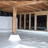 A large, encapsulated crawl space with our vapor barrier system installed in Vallejo.