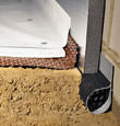 Modestoinstallation of SilverGlo™ insulation with our crawl space pipe, drainage matting, floor insulation, and crawl space moisture barrier.