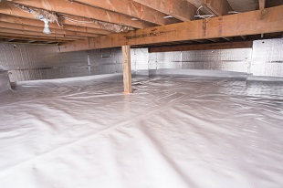 A complete crawl space vapor barrier in Citrus Heights installed by our contractors