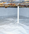 A sealed crawl space in San Francisco with a vapor barrier