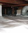 A Santa Rosa crawl space moisture system with a low ceiling