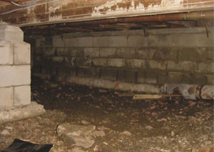 Rotting, decaying crawl space wood damaged over time in Watsonville