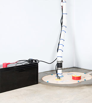 A sump pump installed in Fairfield by Clean CrawlSpace Inc.