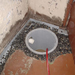 Installing a sump in a sump pump liner in a Modesto home